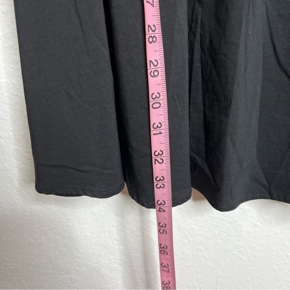 Zara Dress Women Small Black Satin Top Fit & Flared Mini Sleeveless Square B26 - Picture 7 of 11